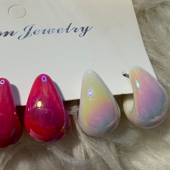 Colorful Teardrop Earrings Set - Picture 4 of 5